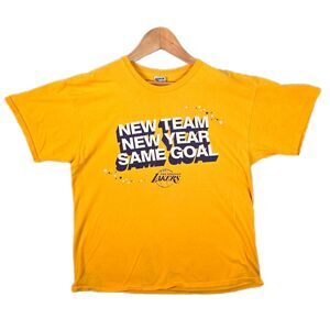 Los Angeles Lakers Shirt XL Yellow New Team New Year Same Goal Kobe Lebron